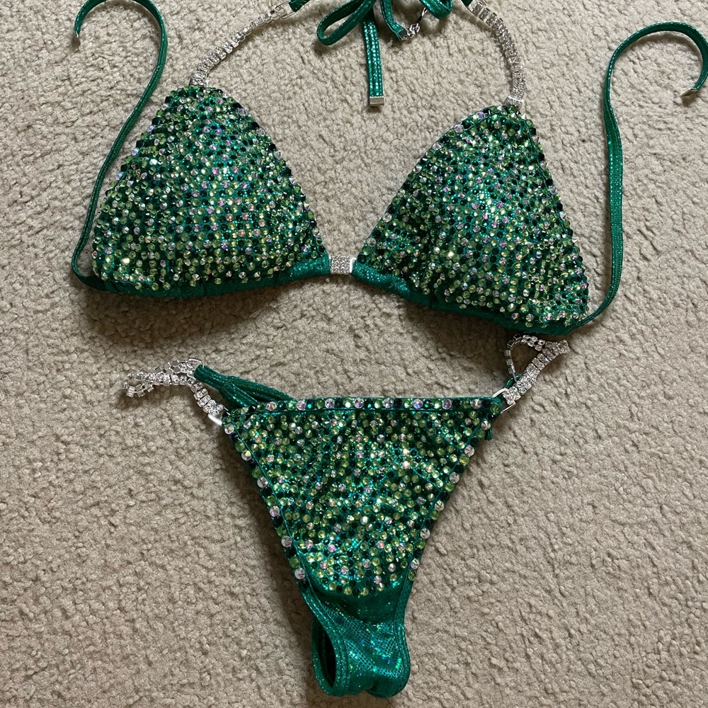 Angel Competition Bikini in sequined green